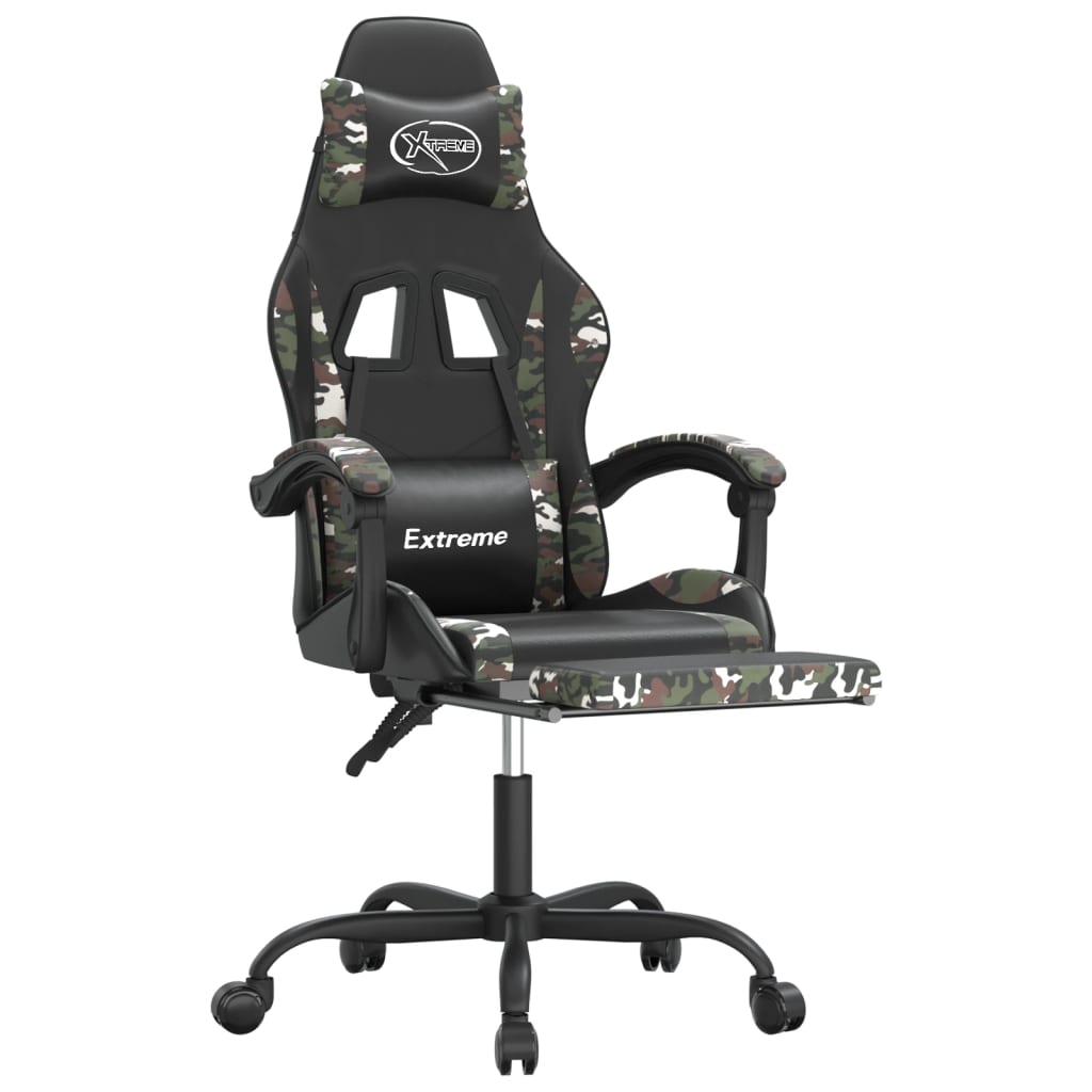 Gaming-Stuhl Drehbar Schwarz und Grün Kunstleder