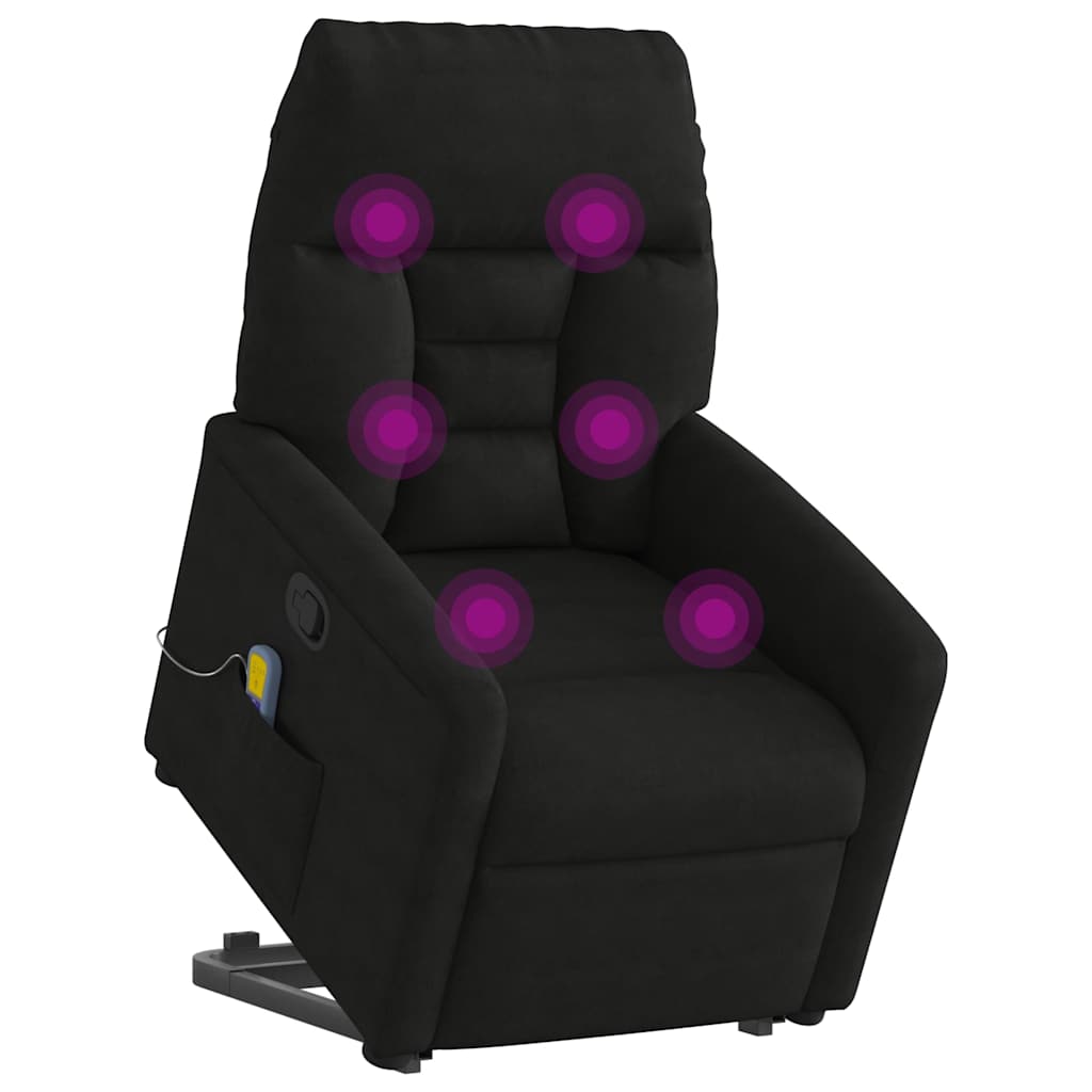 Massagesessel mit Aufstehhilfe Dunkelgrau Mikrofasergewebe