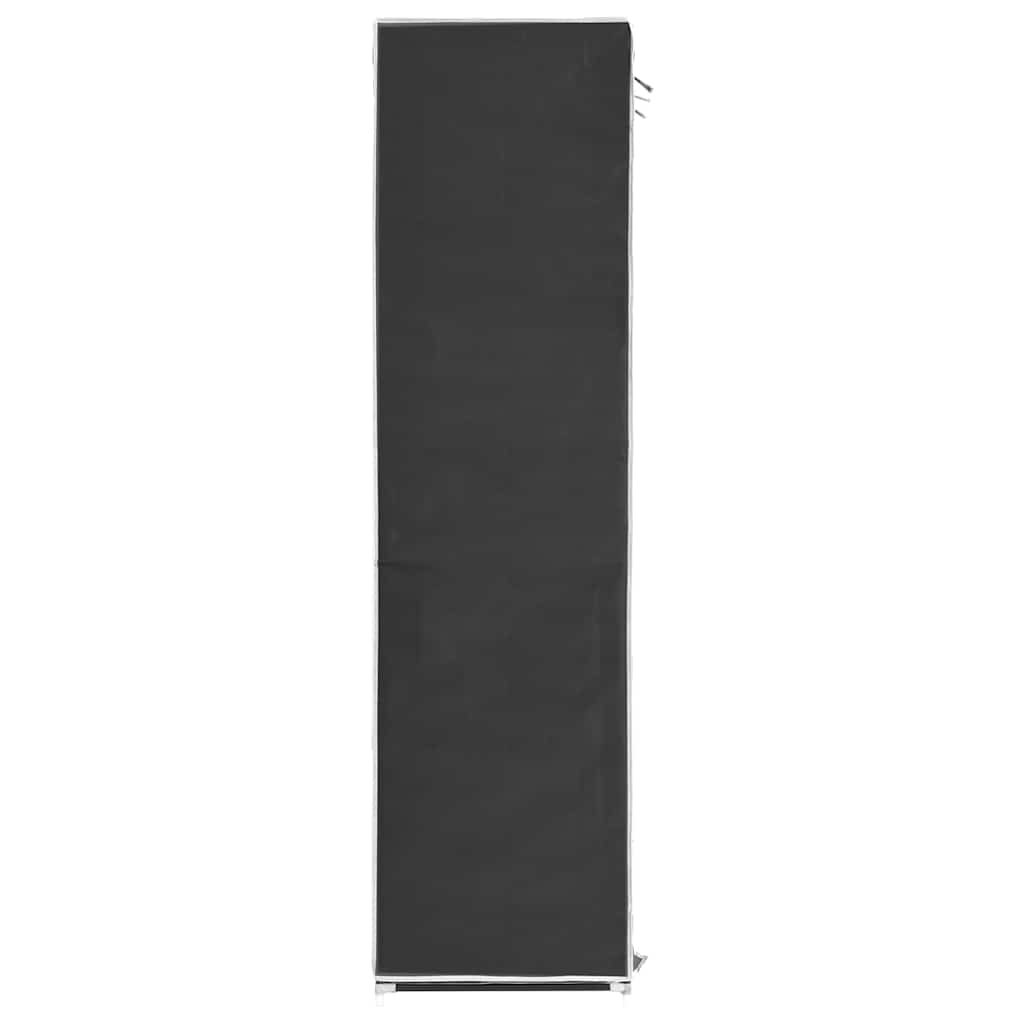 Kleiderschrank mit Fächern Stangen Schwarz 150x45x175cm Stoff