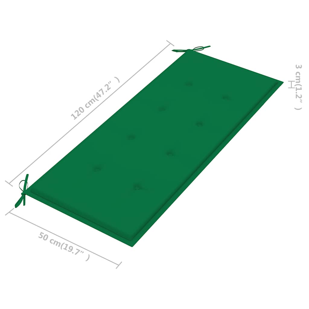 3-Sitzer-Gartenbank mit Auflage 150 cm Massivholz Eukalyptus
