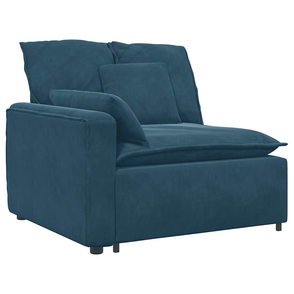 Modulares Sofa mit Kissen Blau