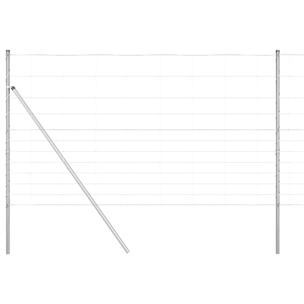 Ground Fix Geschweißter Drahtzaun 25 x 0,8 m Silber Netz