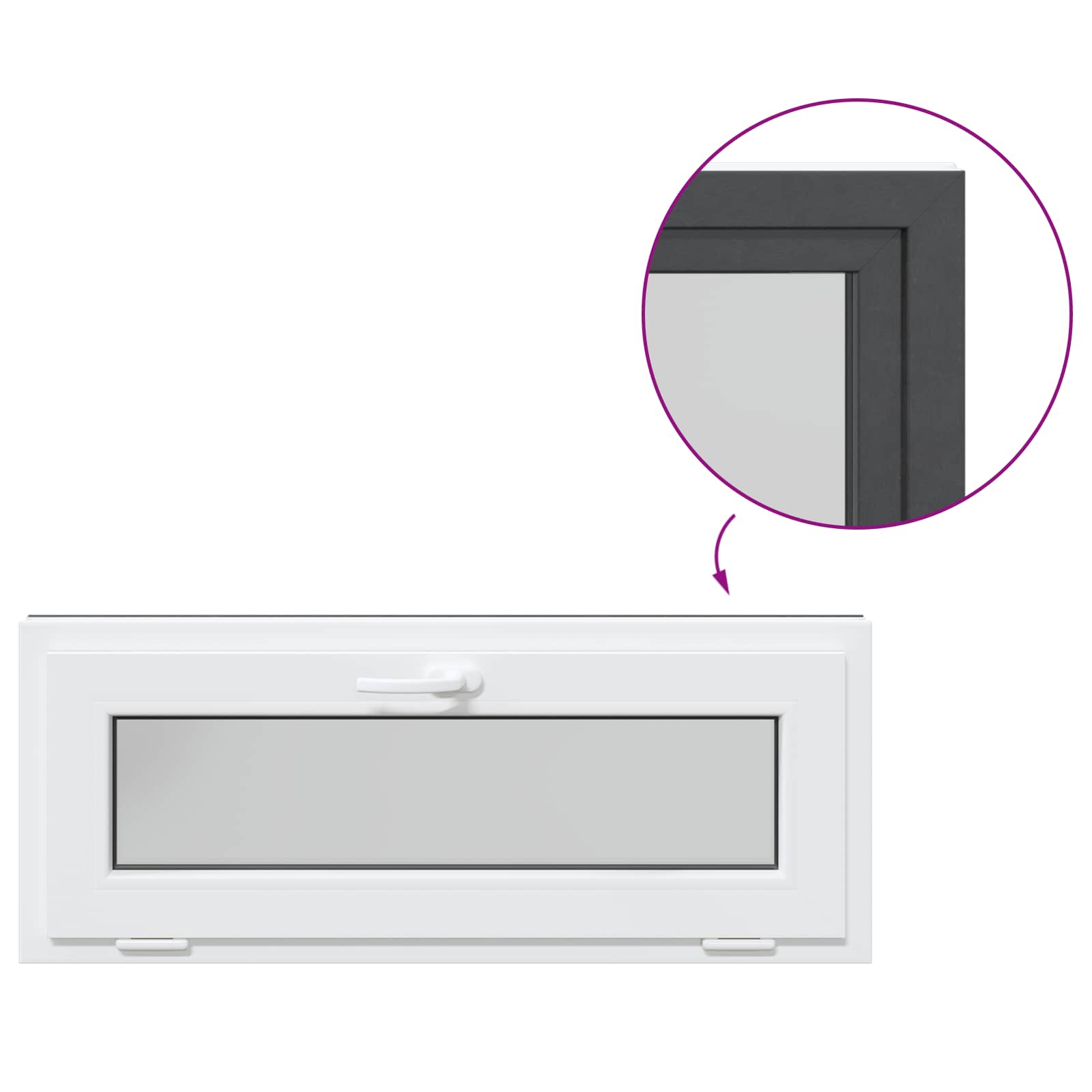 Kellerfenster RISOR 60 x 40 cm PVC und Glas Weiß
