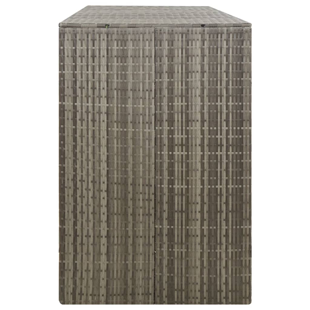 Mülltonnenbox für 1 Tonne Schwarz 70x80x117 cm Poly Rattan
