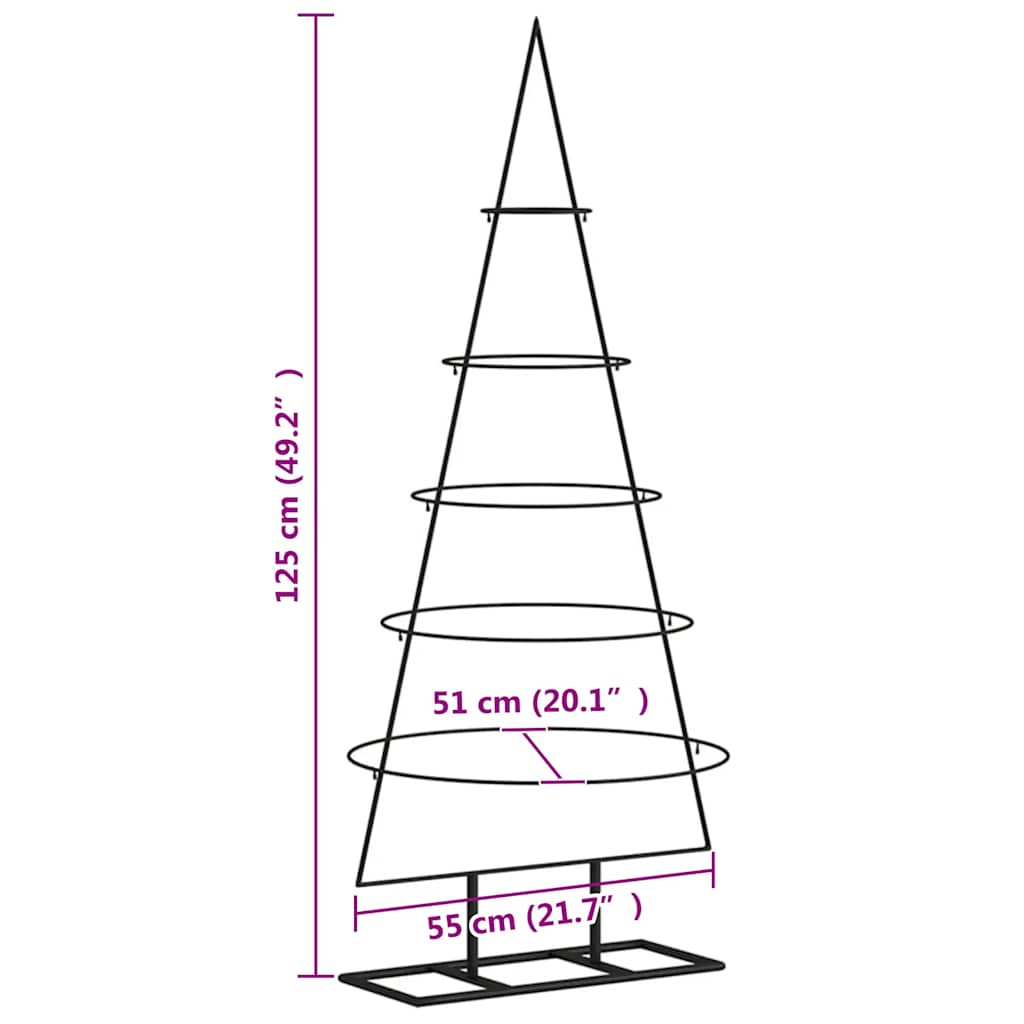 Metall-Weihnachtsbaum Deko Schwarz 60 cm