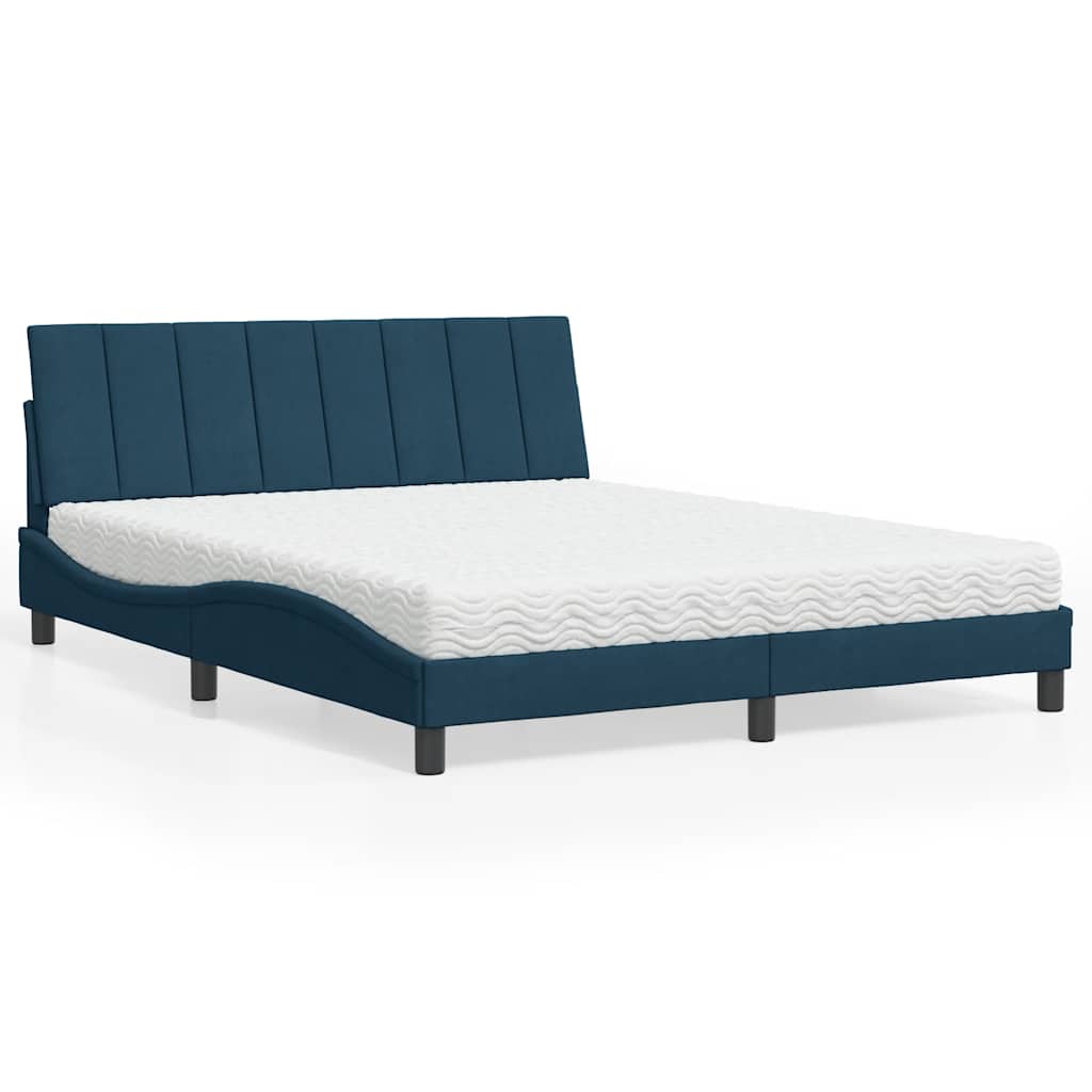 Bett mit Matratze "Hanko" Hellgrau 80x200 cm Samt