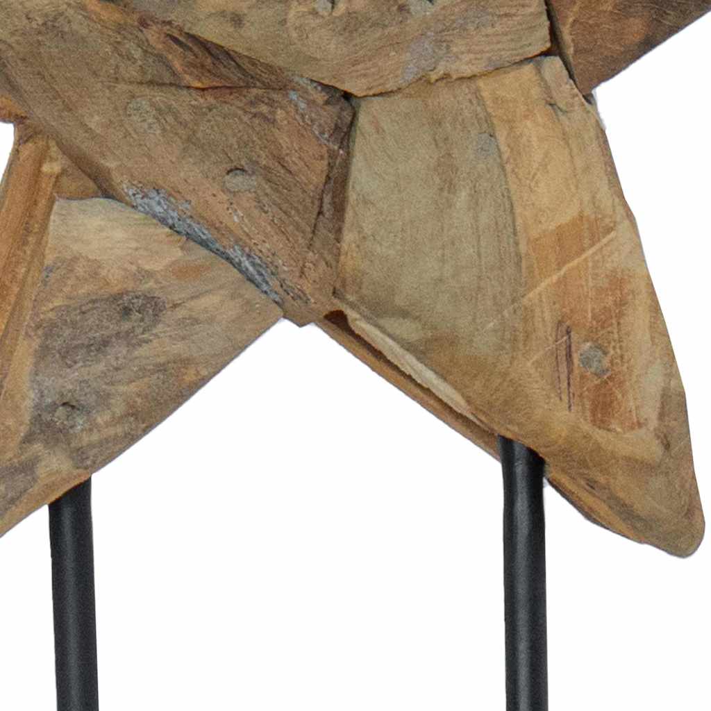 Weihnachtsstern Braun 31 x 15 x 46 cm Massivholz Teak