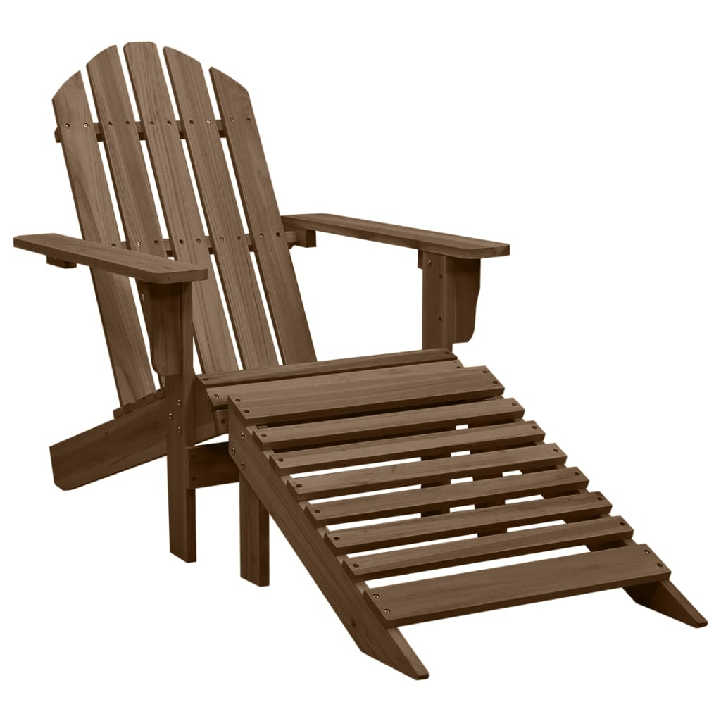 Adirondack-Gartenstuhl mit Fußstütze Massivholz Tanne Rot