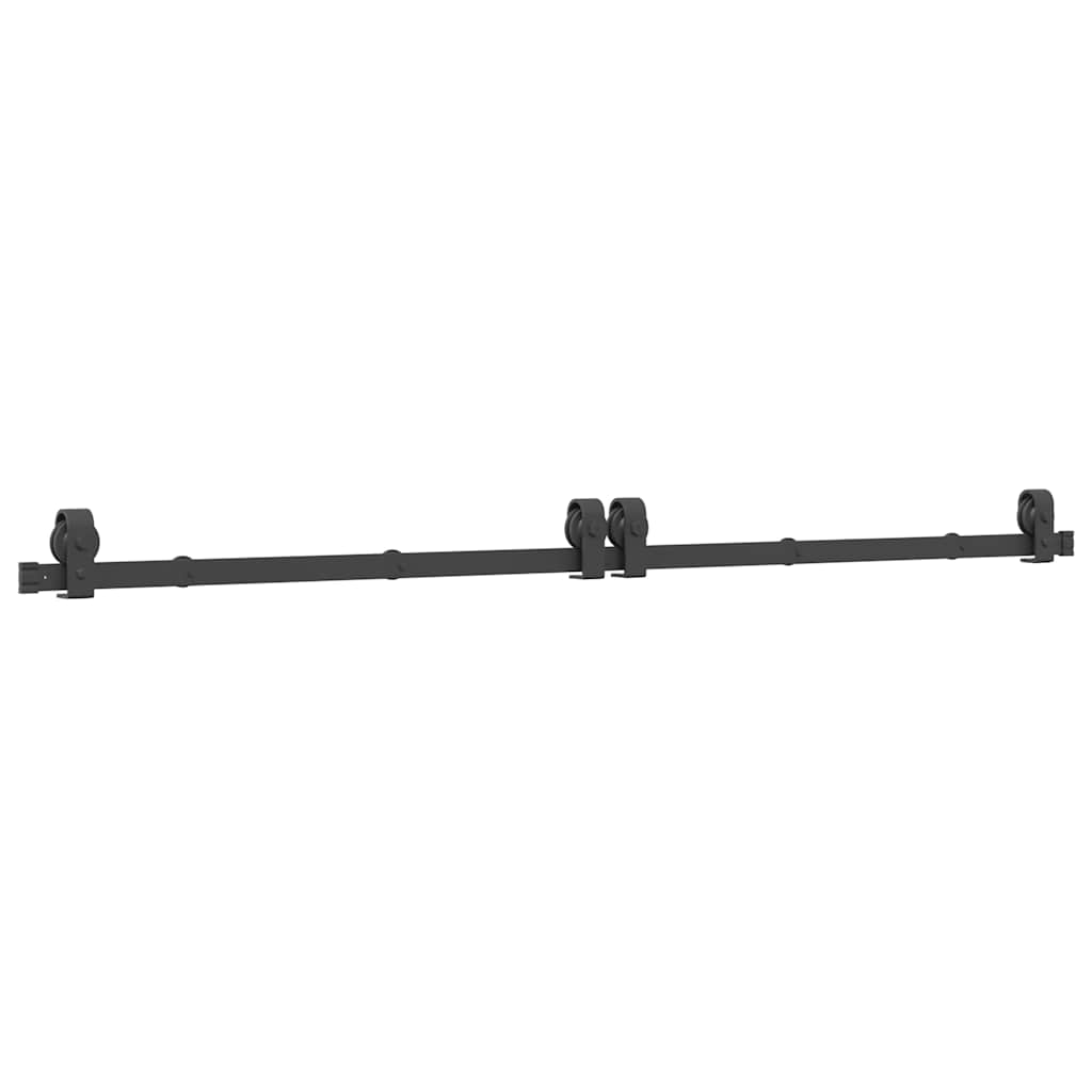Schiebetürbeschlag-Set 183 cm Stahl Schwarz