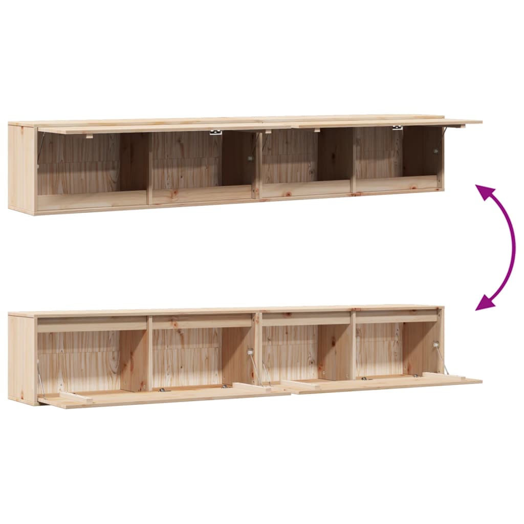 Wandschrank 100x30x35 cm Massivholz Kiefer