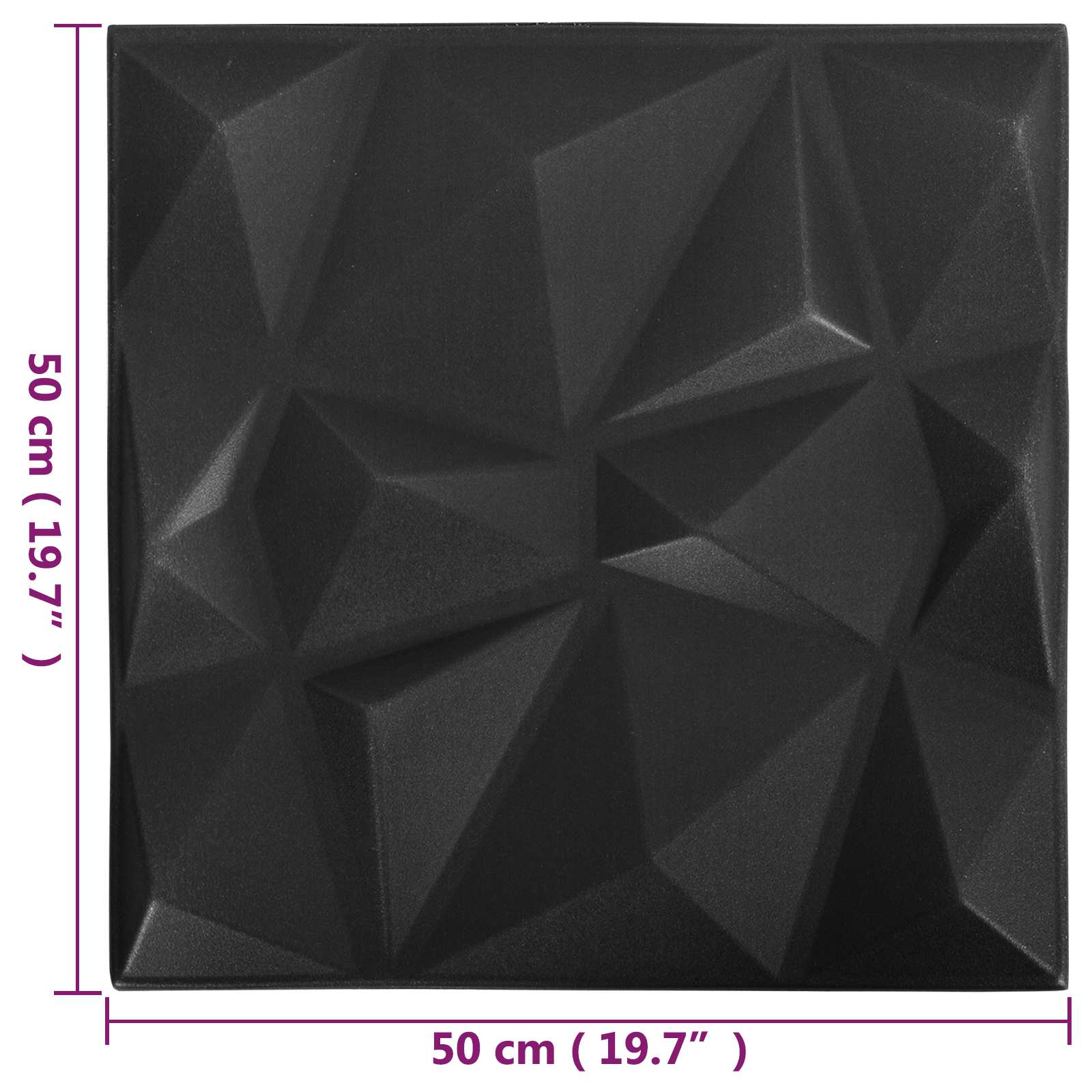 Wandpaneele 12 pcs Diamant Weiß 50 x 50 cm XPS Schaum
