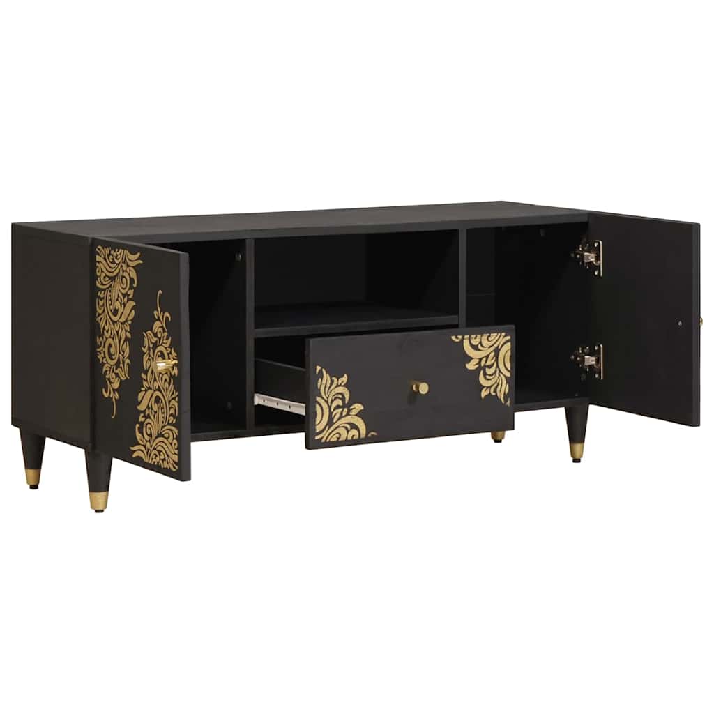 TV-Schränk mit Tür Honigbraun 105 x 33 x 46 cm Massivholz Mango