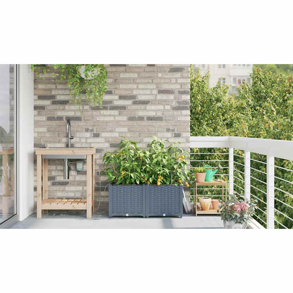 Garten-Pflanzgefäß 4 Stk. Braun 160 x 40 x 22 cm PP