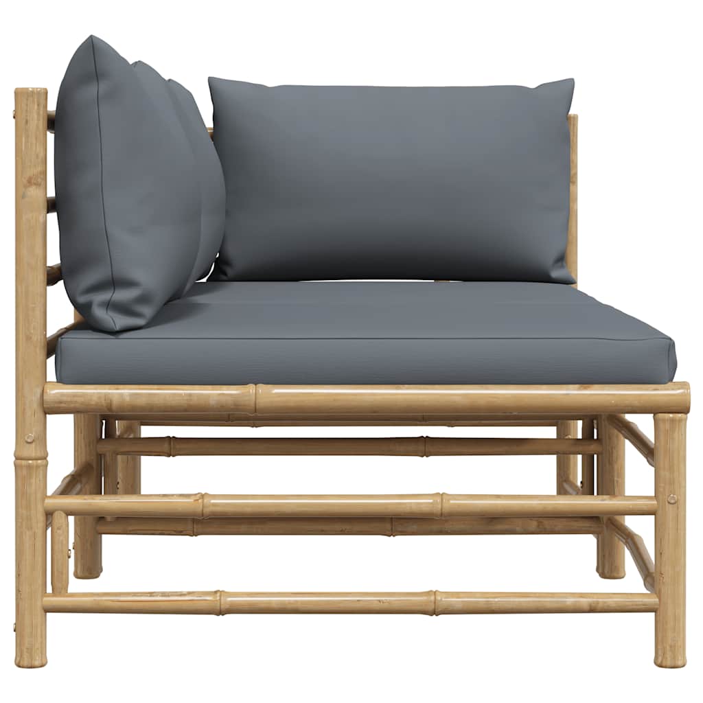 3-tlg. Garten-Lounge-Set mit Kissen Bambus
