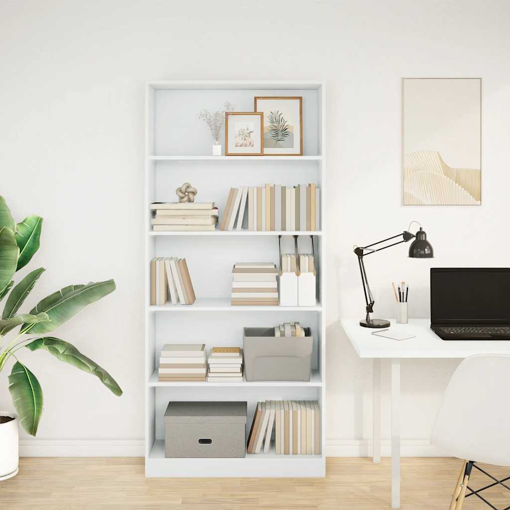 Bücherregal Weiß 40x24x75 cm Holzwerkstoff