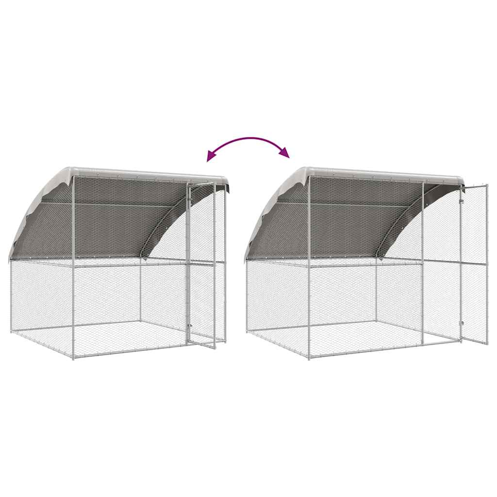 Hühnerkäfig 2 pcs Silber 400 x 200 x 200 cm Verzinkter Stahl