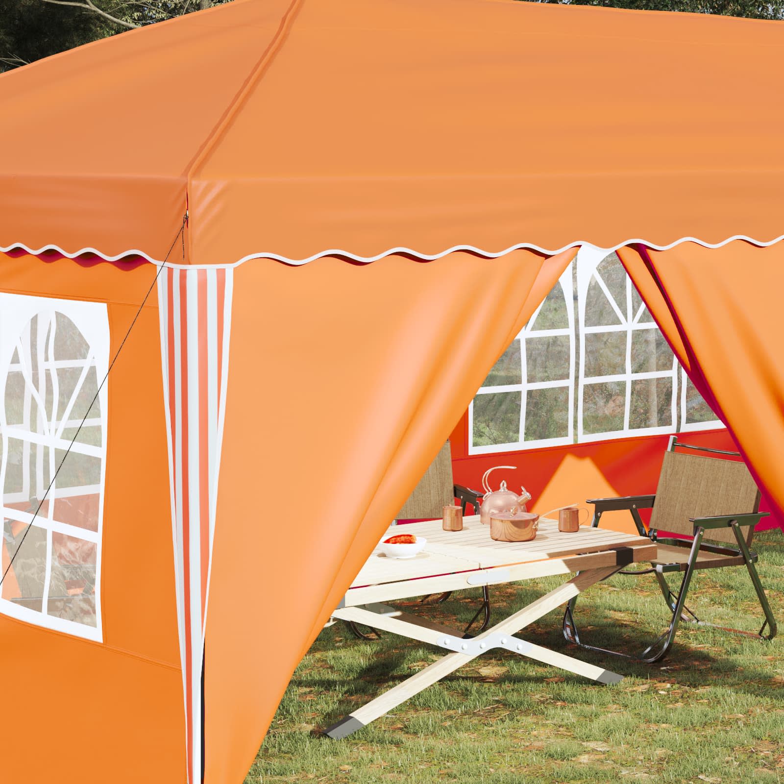 Pop-up Partyzelt 575 x 290 x 245 cm Creme