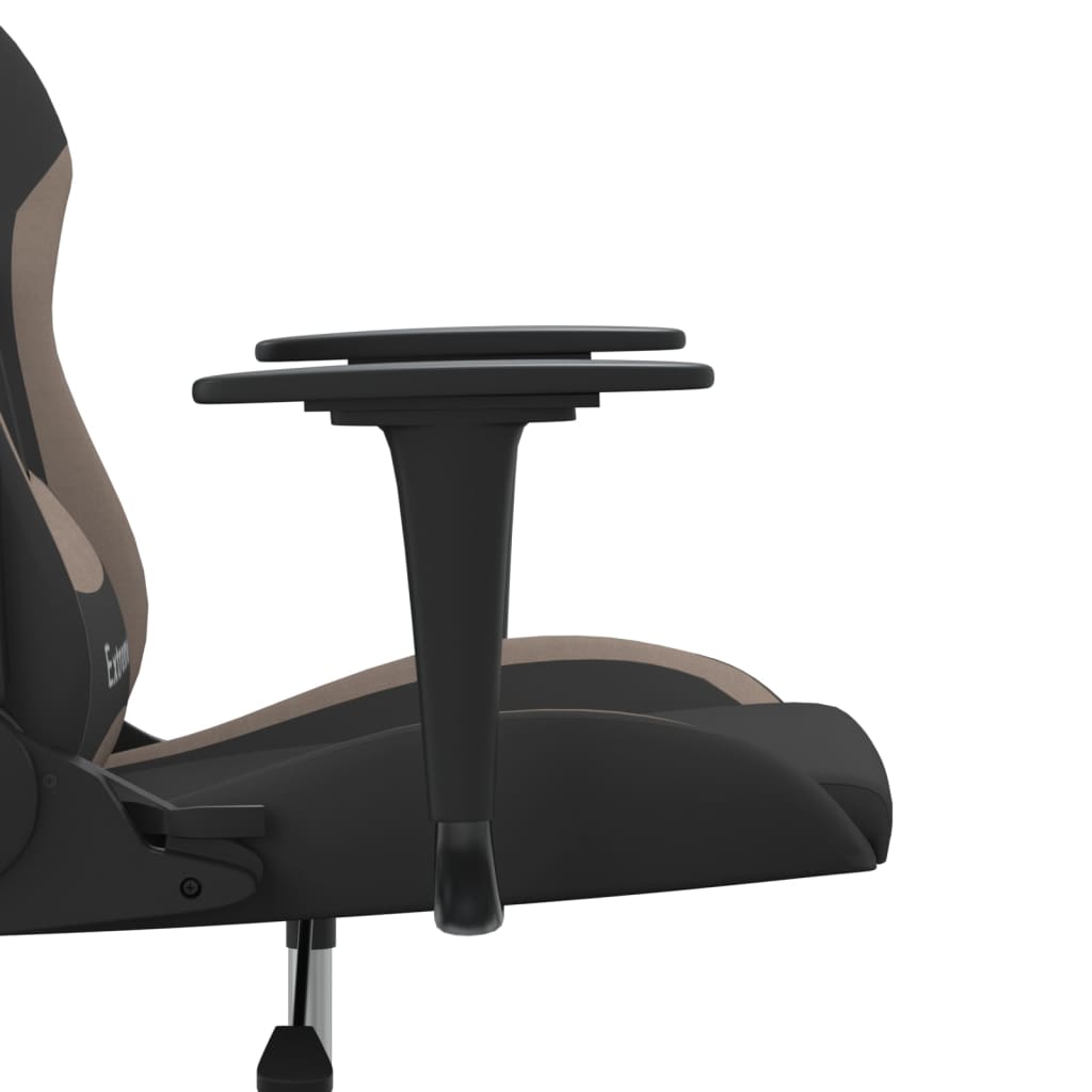 Gaming-Stuhl mit Massagefunktion Schwarz und Creme Stoff