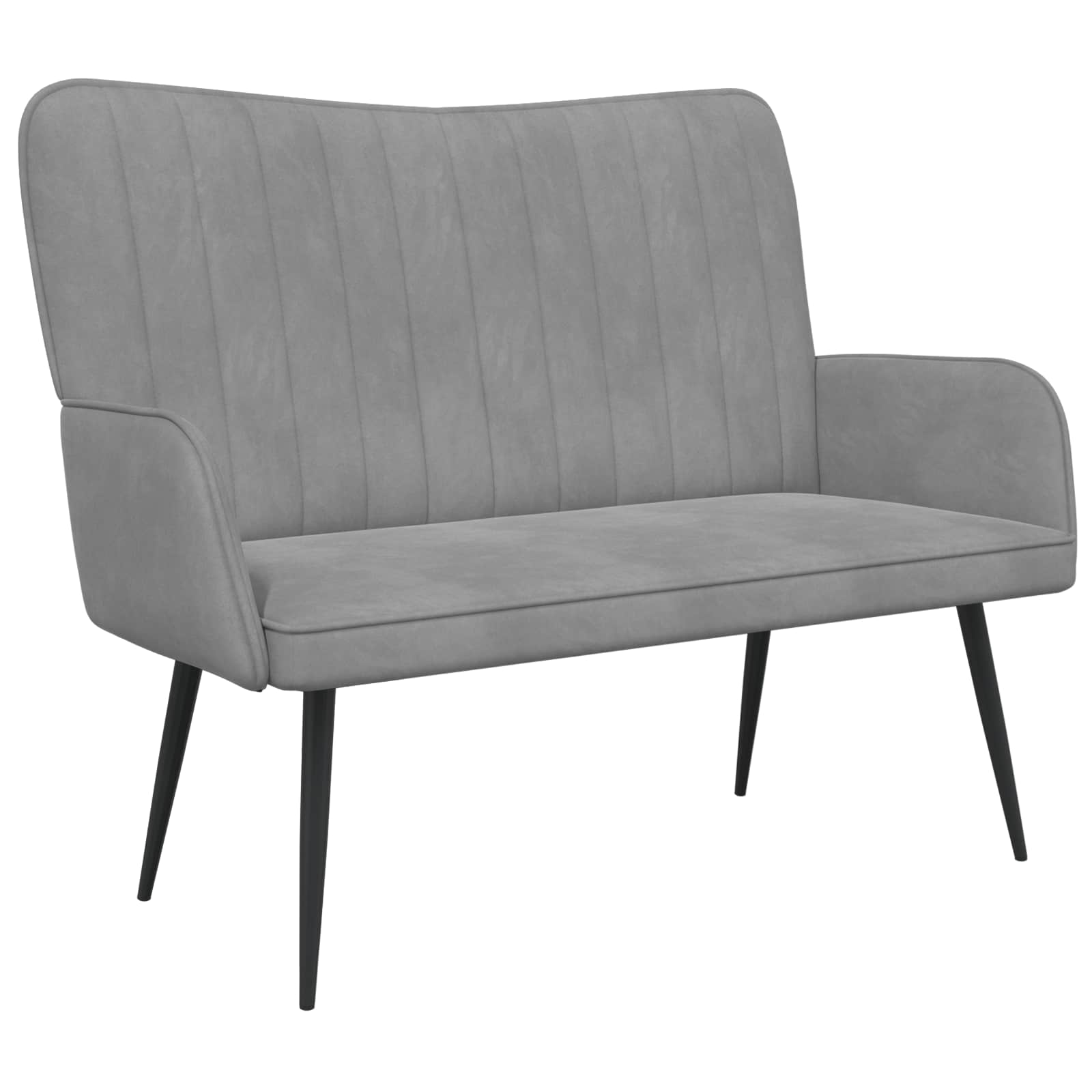 2-Sitzer Sofa Hellgrau 115 x 61 x 87 cm Samt (V)