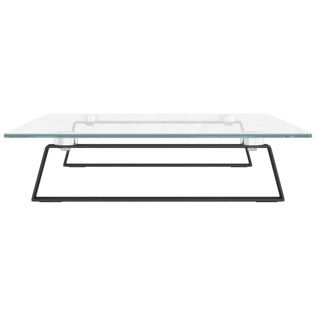 Monitorständer Weiß 60x20x8 cm Hartglas und Metall