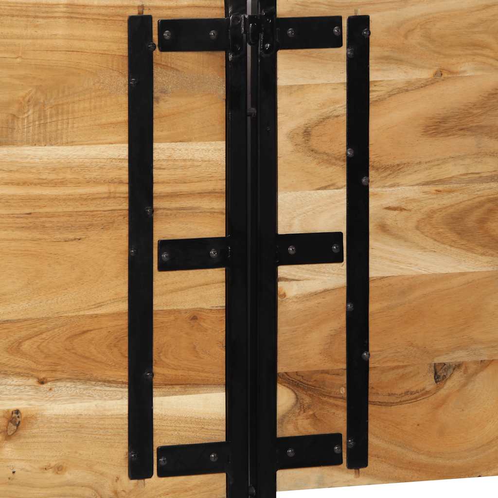 Kopfteil 100 cm Massivholz Mango und Eisen