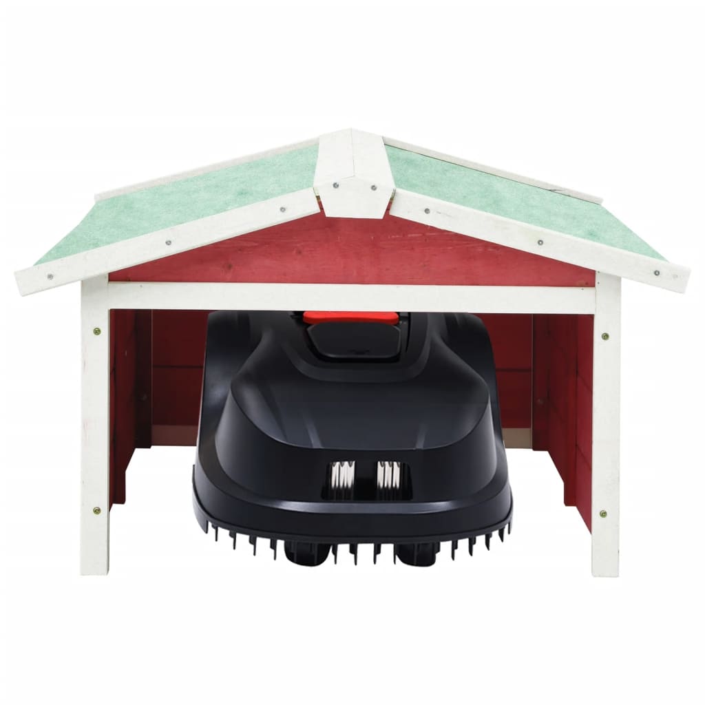 Roboter-Rasenmäher Garage 72x87x50 cm Grau Weiß Tannenholz