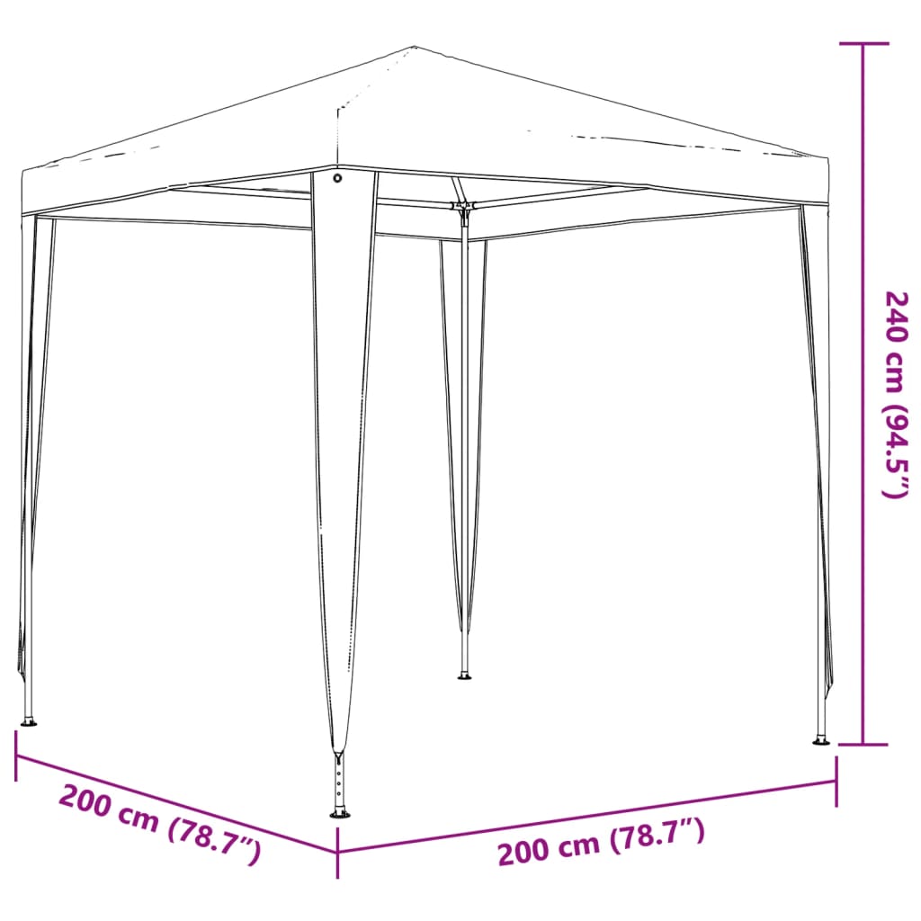 Party-Zelt 200 x 200 x 240 cm Rot PE und Stahl