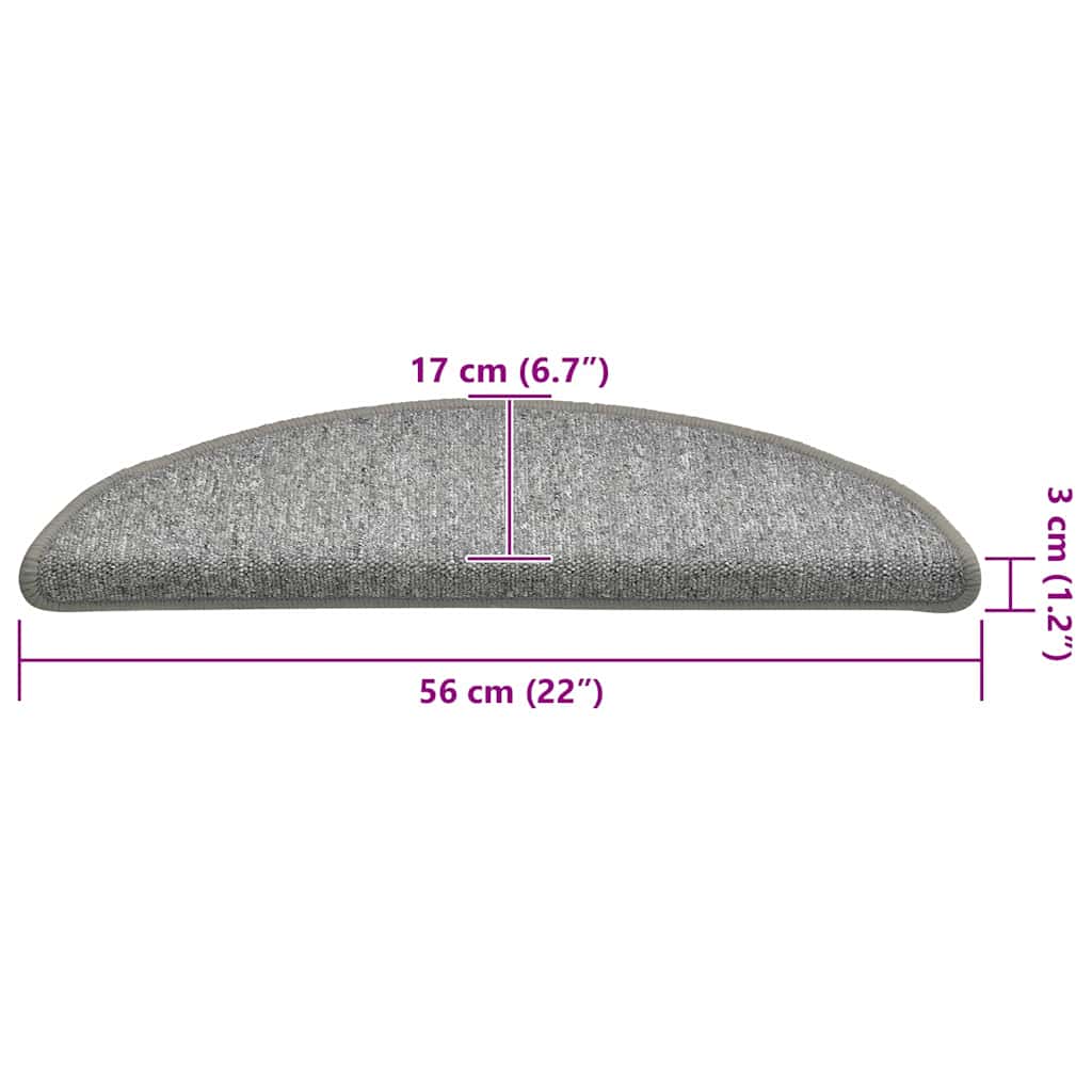 Stufenmatten 15 Stk. 56x17x3 cm Anthrazit Halbrund