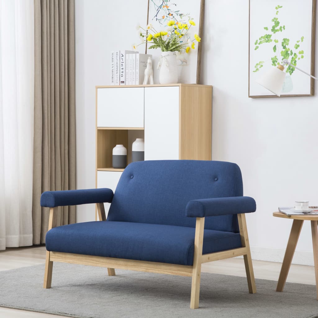 2-Sitzer-Sofa Stoff Hellgrau