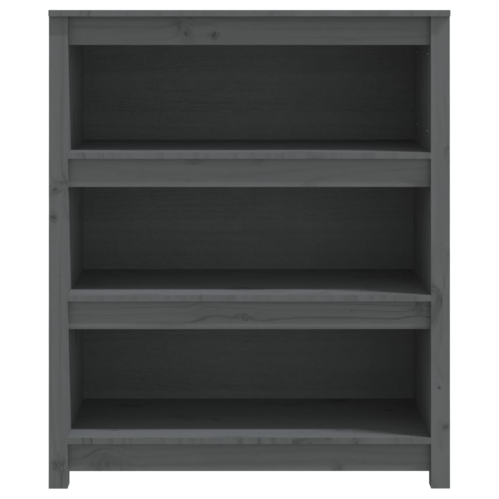 Bücherregal Grau 80x35x68 cm Massivholz Kiefer