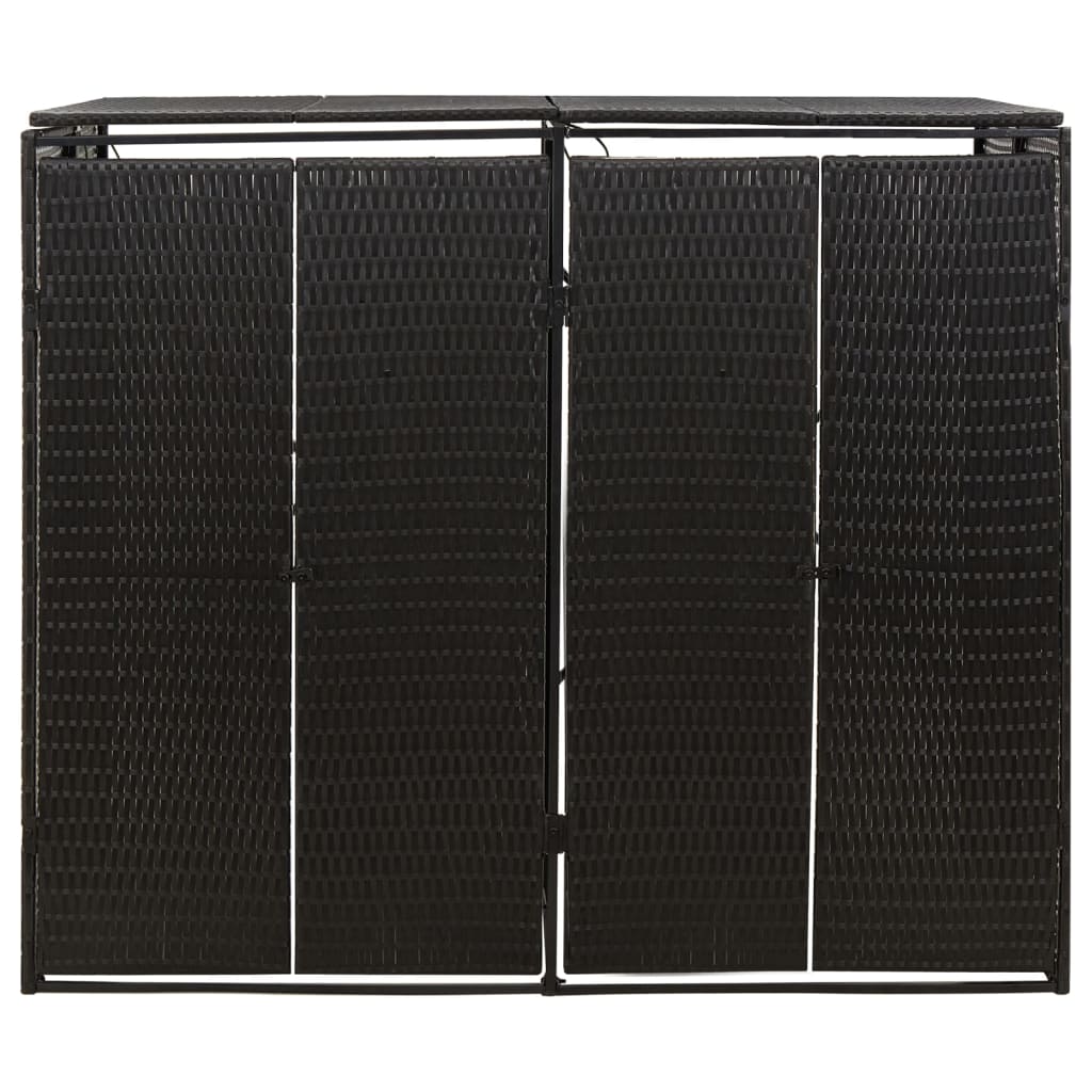 Mülltonnenbox für 1 Tonne Schwarz 70x80x117 cm Poly Rattan