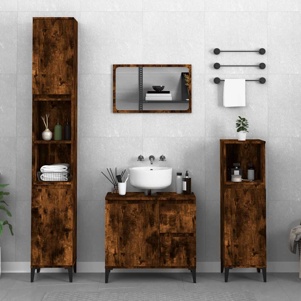 Badschrank Weiß 65x33x60 cm Holzwerkstoff