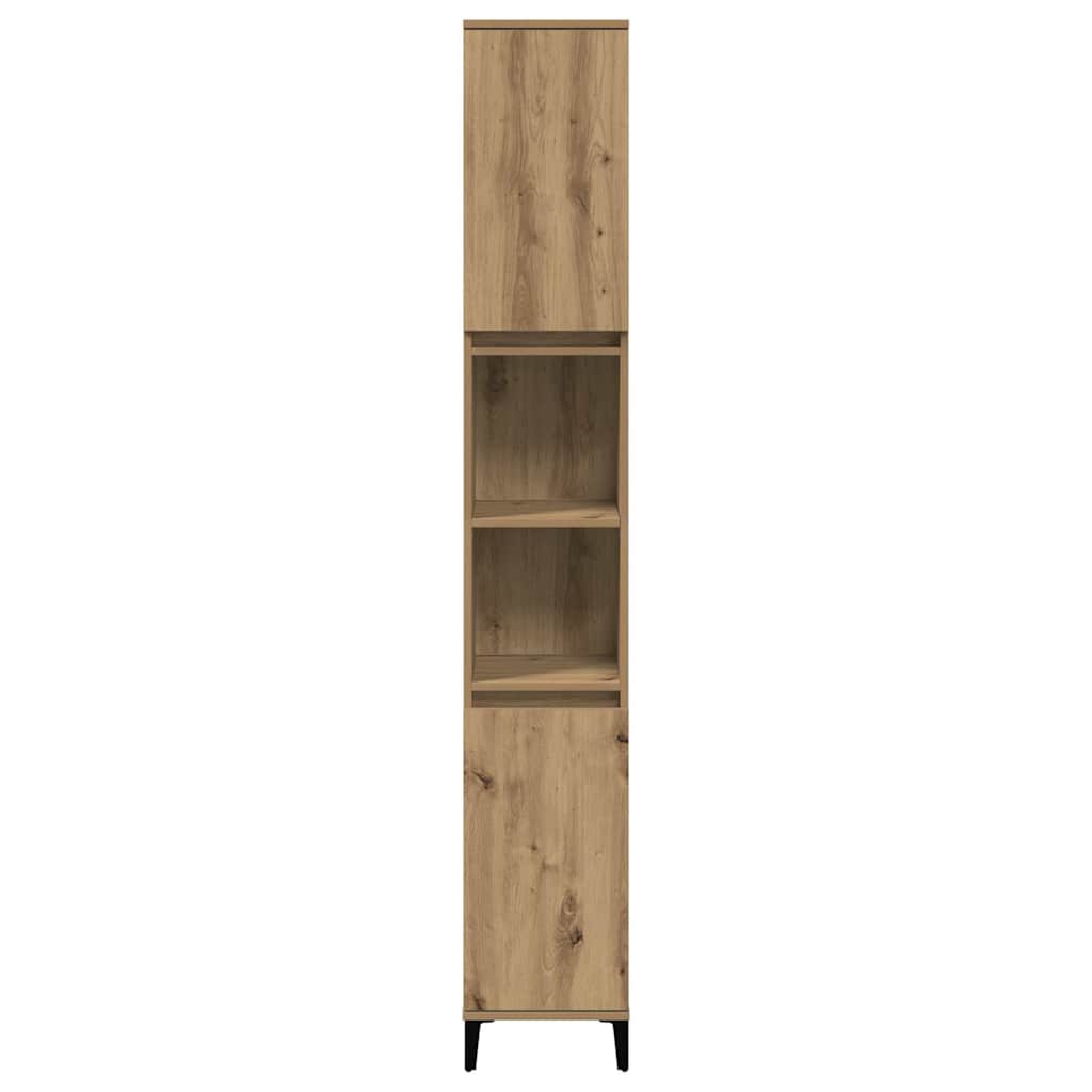 Badschrank Weiß 30x30x190 cm Holzwerkstoff