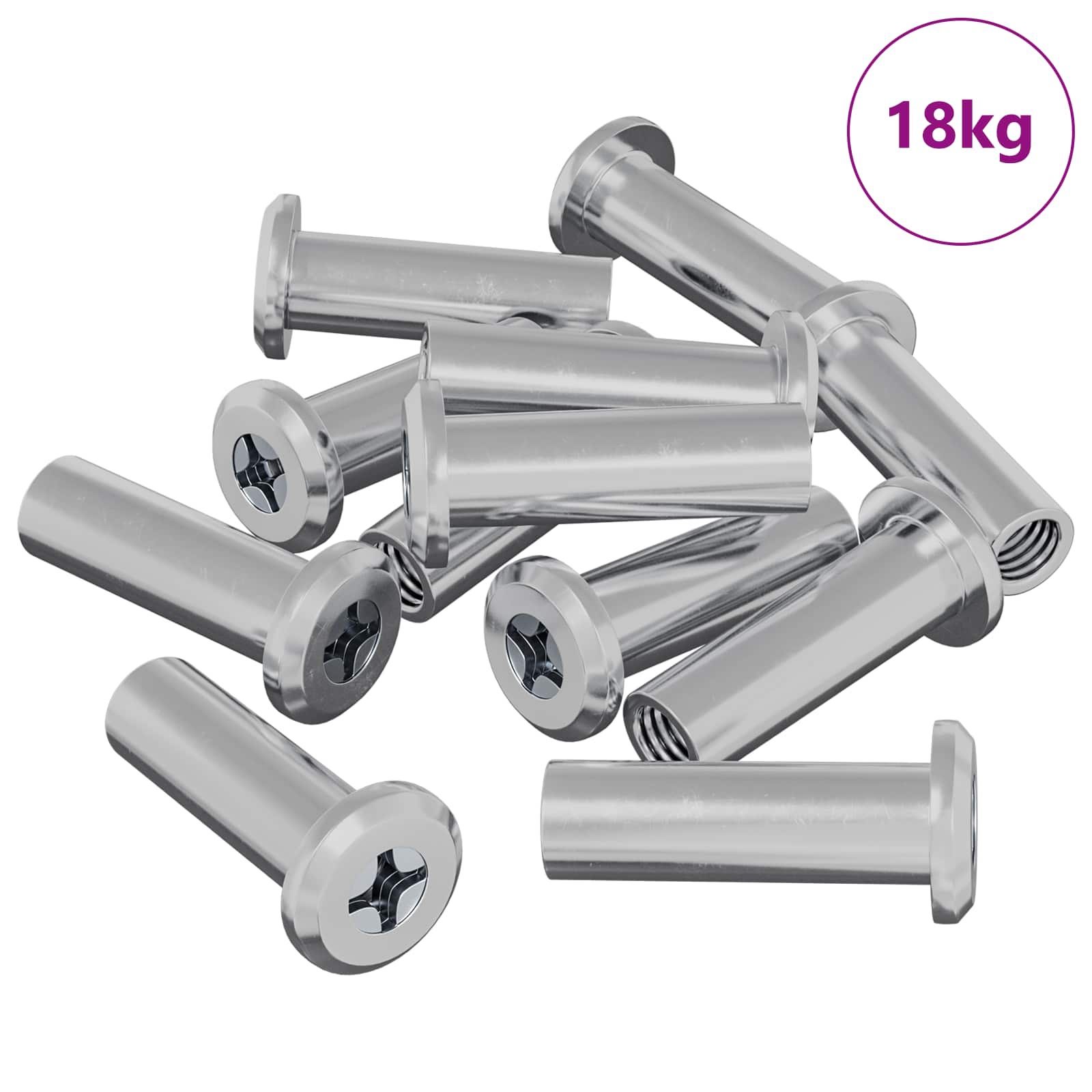 Sicherungsmutter 2 pcs Silber M6 x 15 mm Stahl