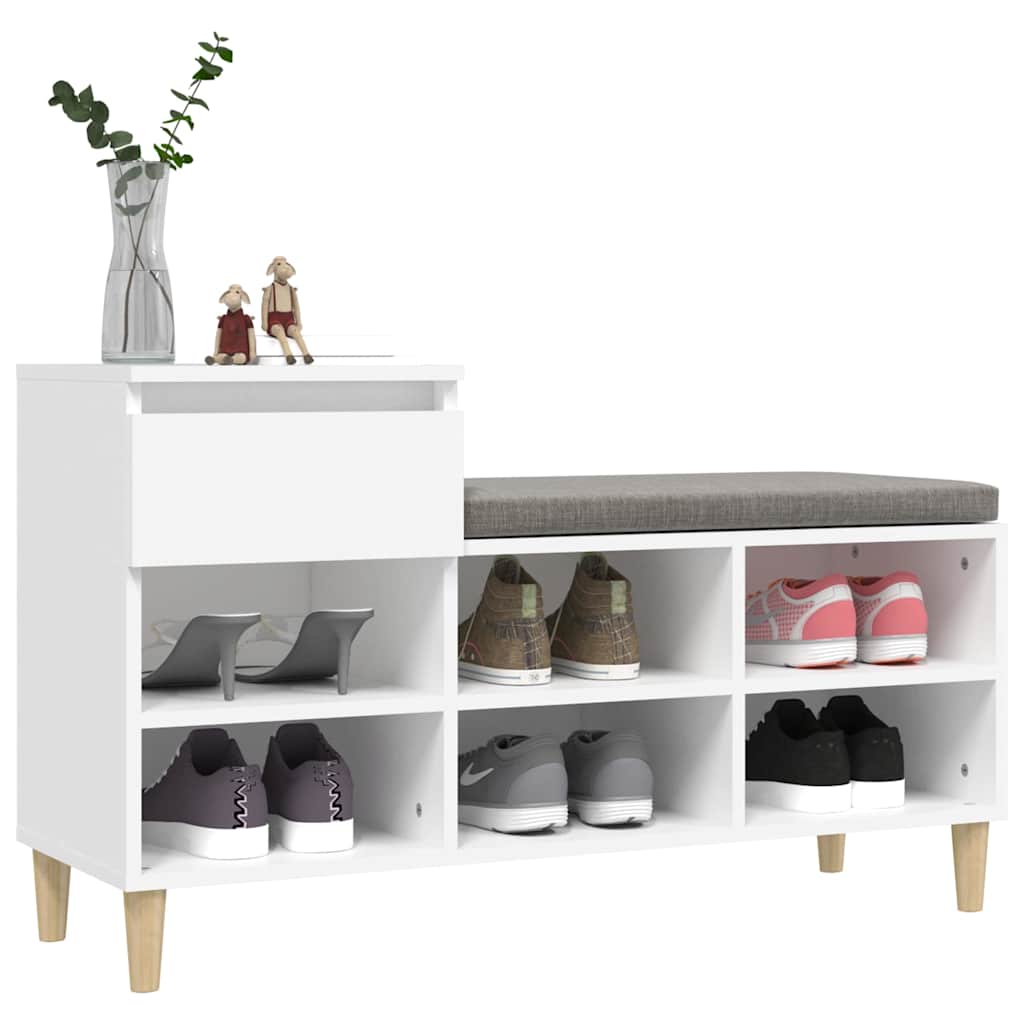 Schuhregal Weiß 102x36x60 cm Holzwerkstoff