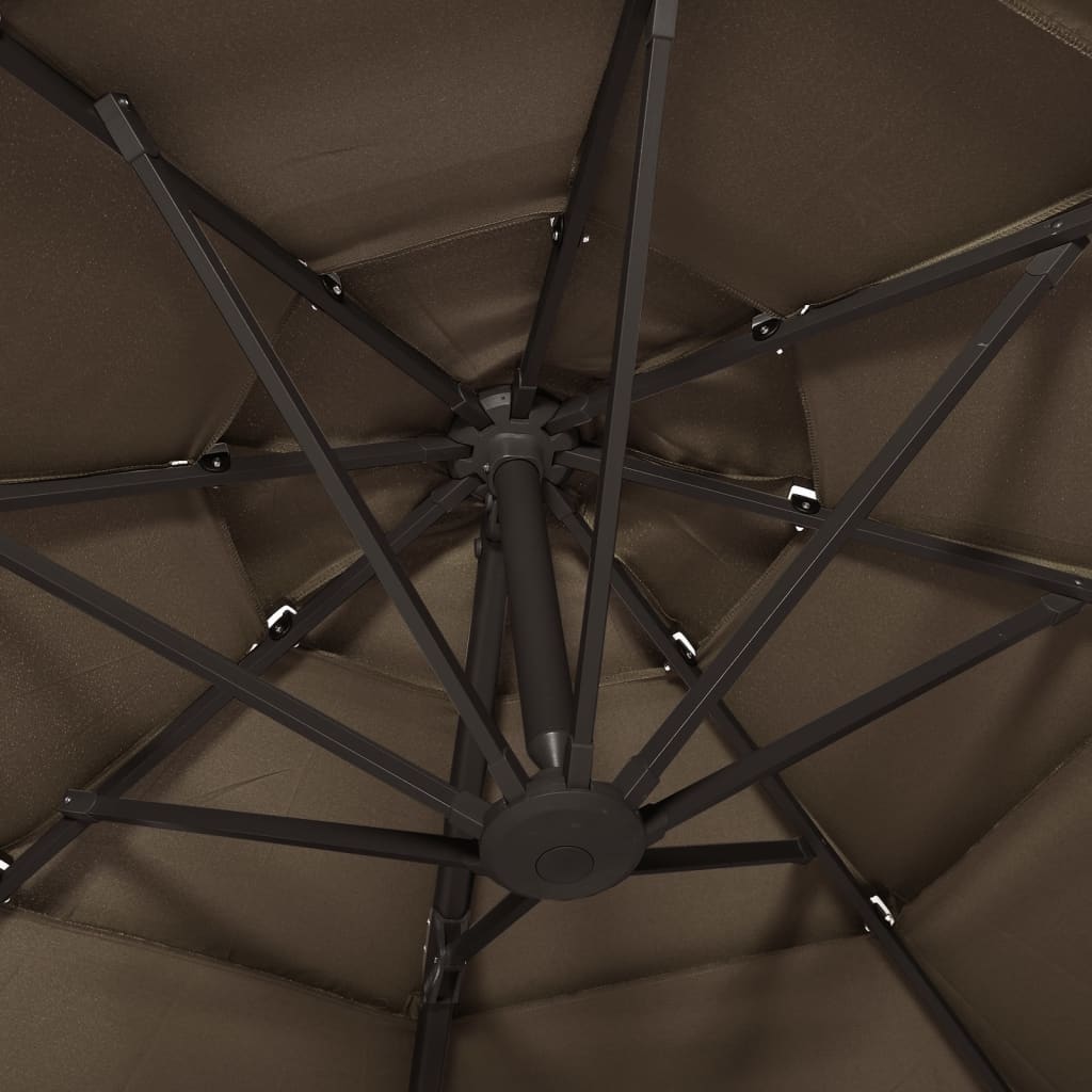 Sonnenschirm mit Aluminium-Mast 4-lagig Sandfarben 3x3 m
