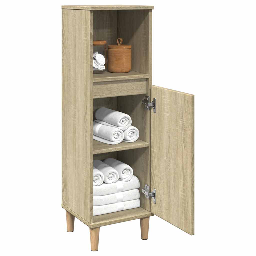Badschrank Weiß 30x30x100 cm Holzwerkstoff