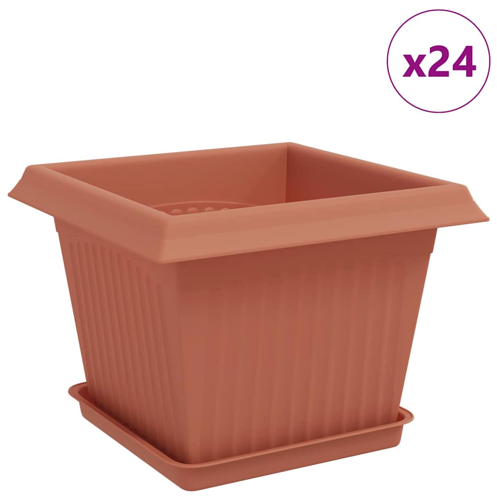 Blumentöpfe 6 pcs Ziegelrot 20 x 20 x 16 cm Kunststoff