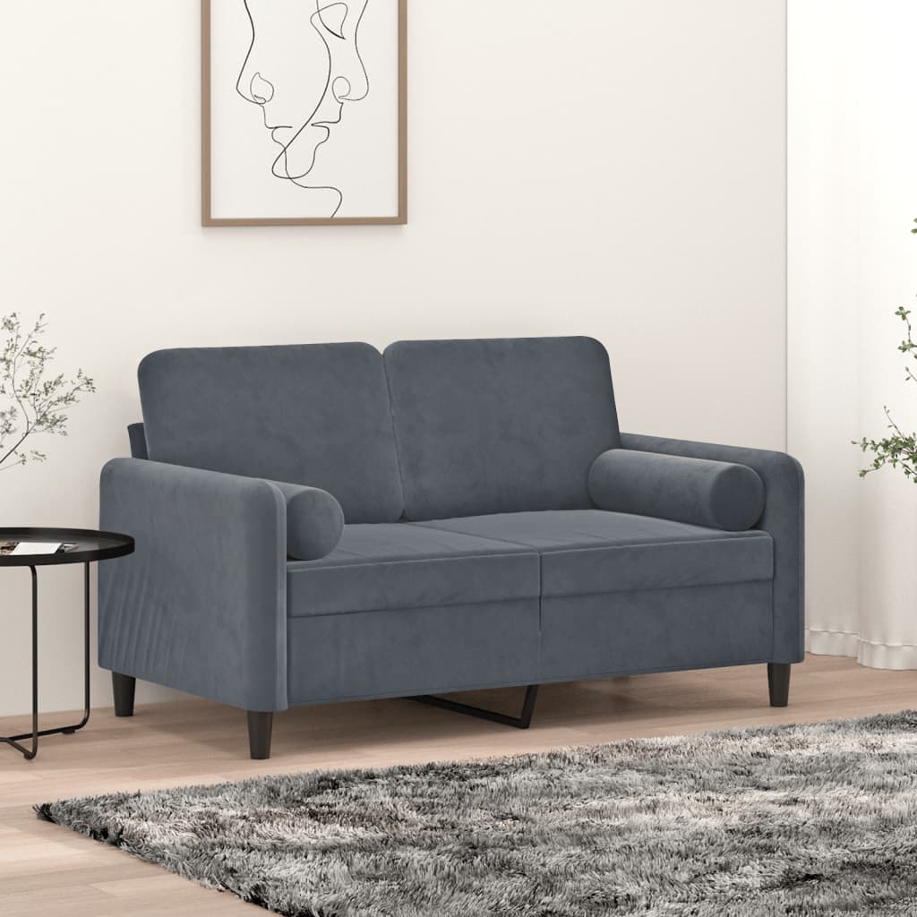 Zierkissen 2 Stk. Hellgrau Ø15x50 cm Samt