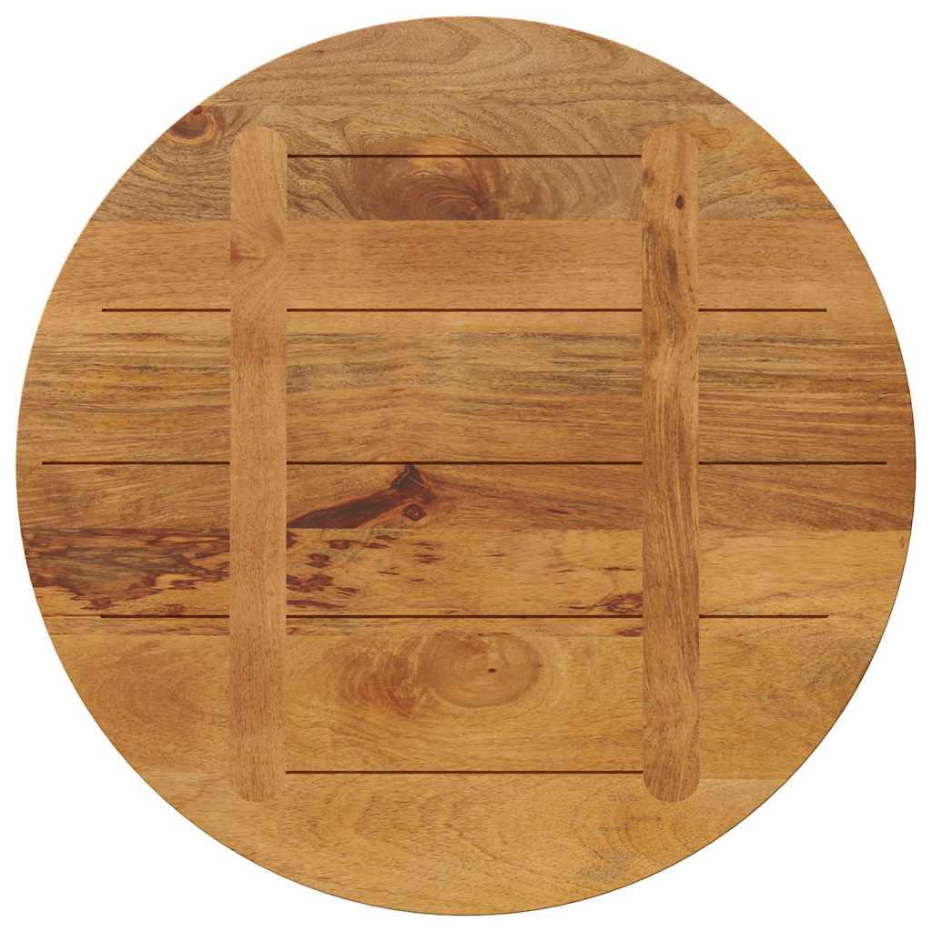 Tischplatte Ø 40x2,5 cm Rund Raues Massives Mangoholz
