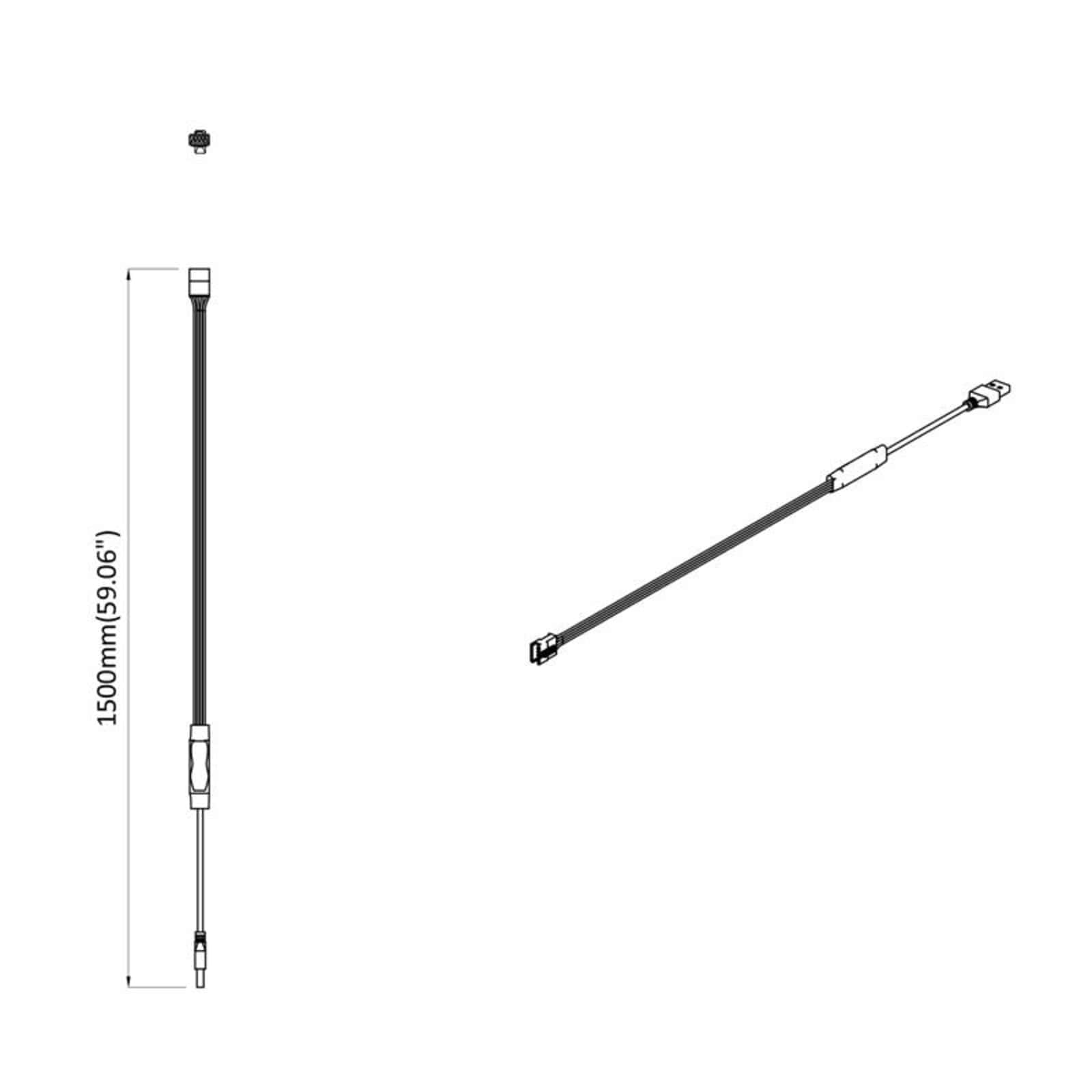 LED Streifen 2 pcs Schwarz und Transparent 3000 mm