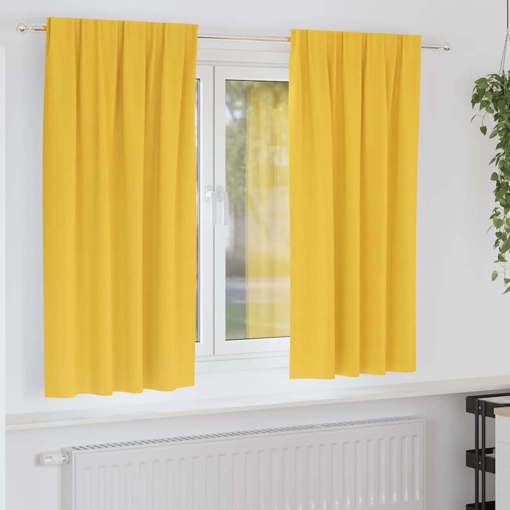 Verdunkelungs-Vorhänge mit Ringen 2 pcs Beige 140 x 140 cm