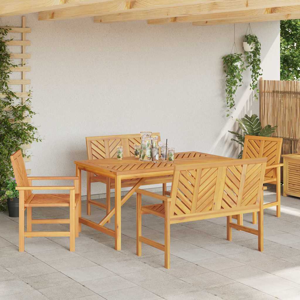 Garten Essgruppe 3 Stk. Braun Massivholz Akazie