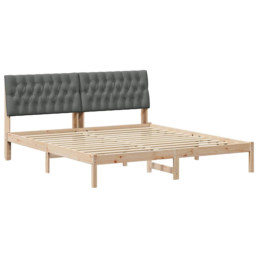 Bettgestell mit gepolstertem Kopfteil Braun 200 x 200 cm