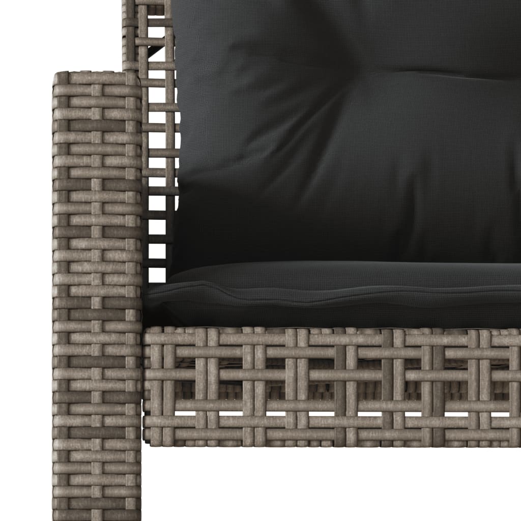 4-tlg. Garten-Sofagarnitur mit Kissen Schwarz Poly Rattan Glas