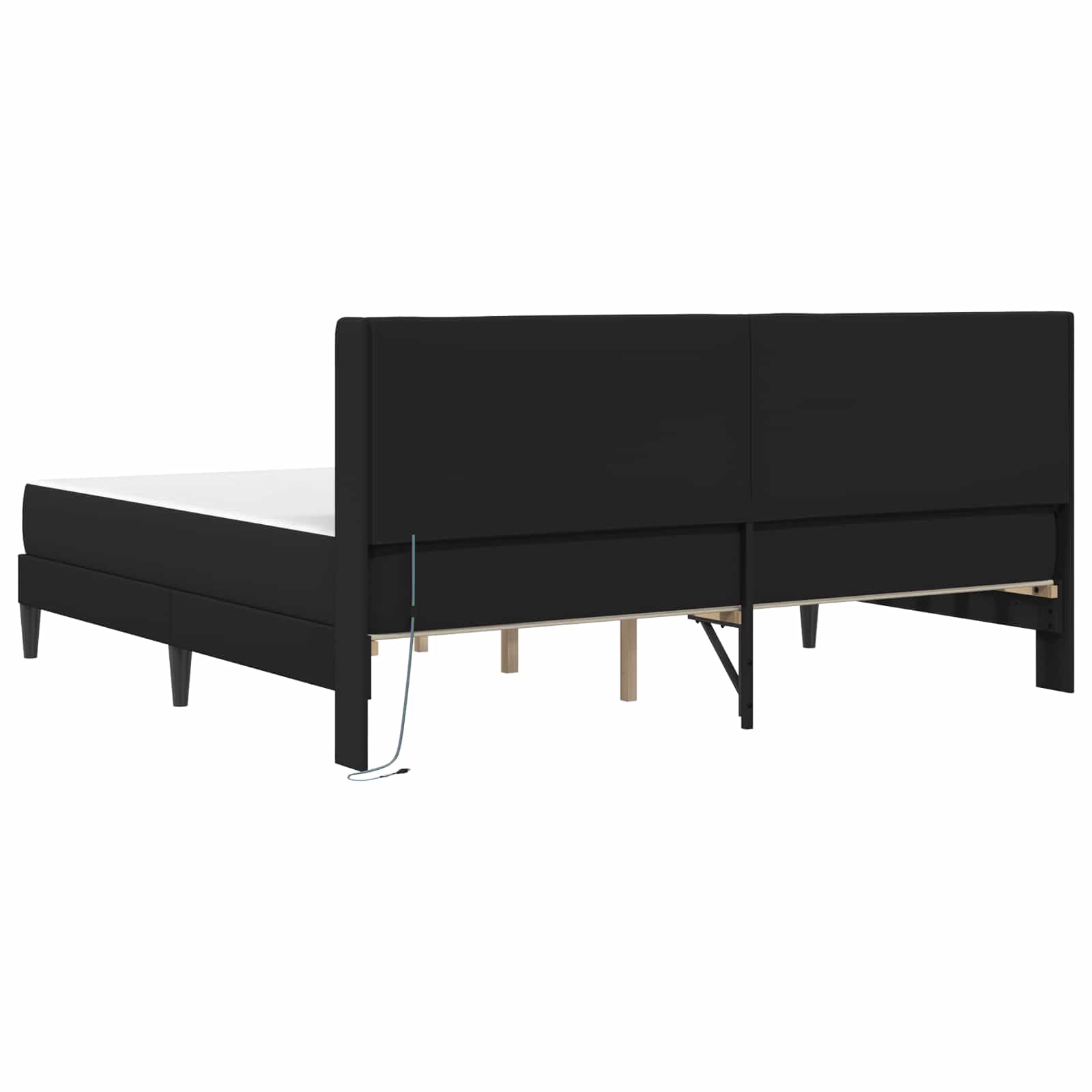 Bettgestell mit Matratze Schwarz 90 x 190 cm Kunstleder