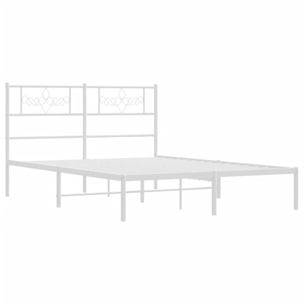 Bettgestell mit Kopfteil Metall Schwarz 100x190 cm