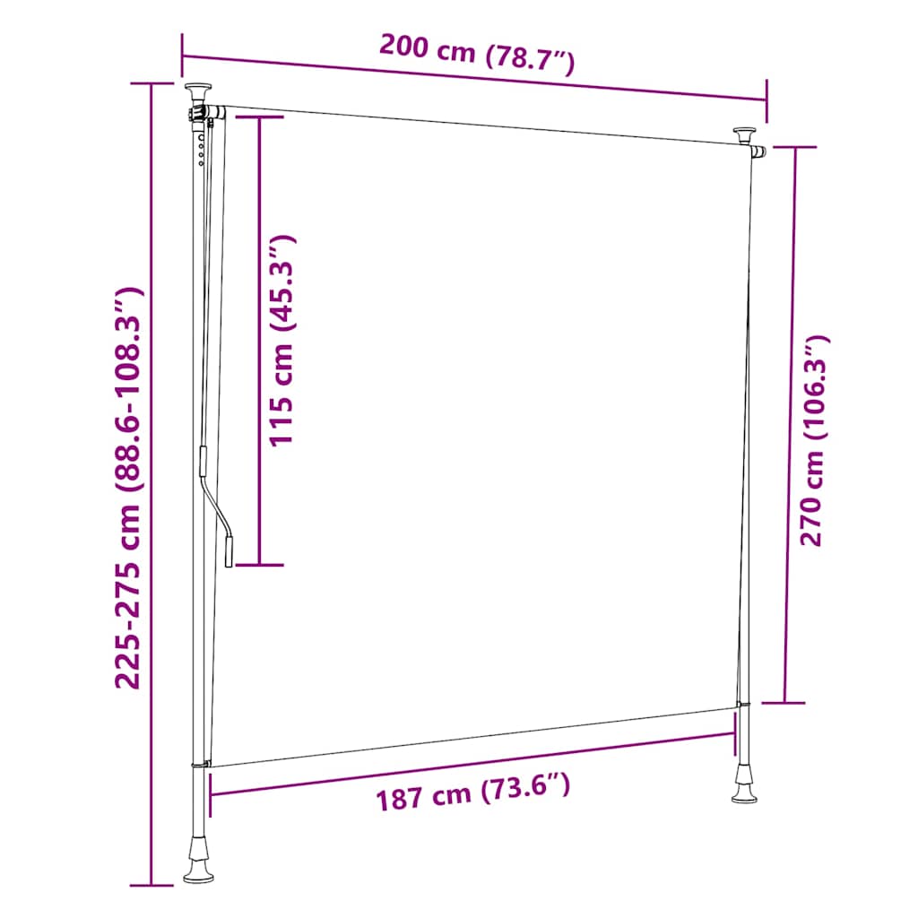 Außenrollo 100 x 270 cm Anthrazit