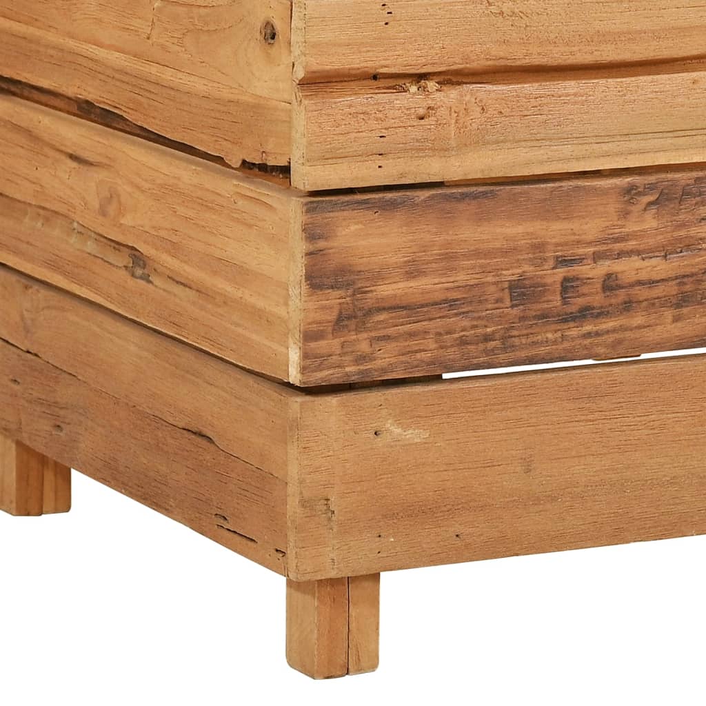 Hochbeet 100x40x72 cm Teak Altholz und Stahl