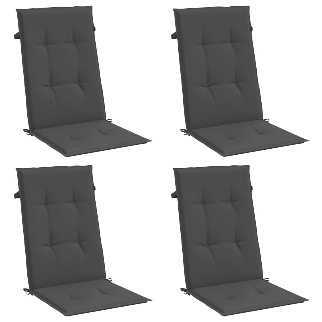 Hochlehner-Auflagen 2 Stk. Melange Anthrazit 120x50x7cm Stoff